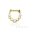 ENGRAVED MULTI HEART FILIGREE SEPTUM HINGED CLICKER